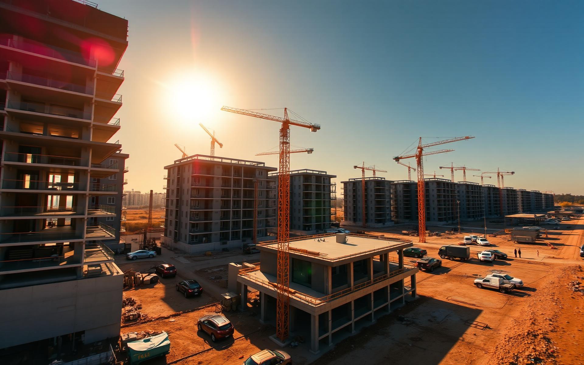 Cape Town construction site at sunrise
